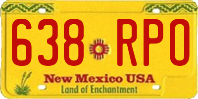 NM license plate 638RPO