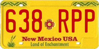 NM license plate 638RPP