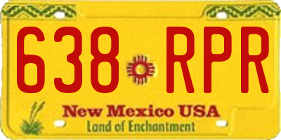NM license plate 638RPR
