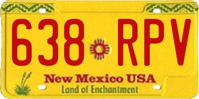 NM license plate 638RPV