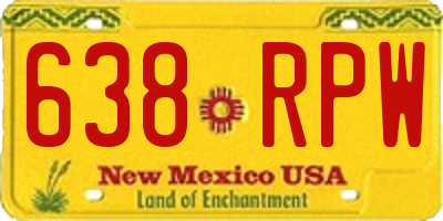 NM license plate 638RPW