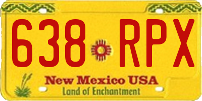NM license plate 638RPX