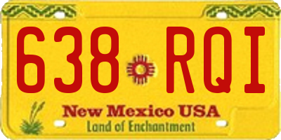 NM license plate 638RQI