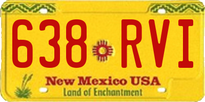 NM license plate 638RVI