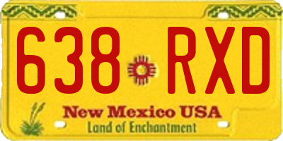 NM license plate 638RXD