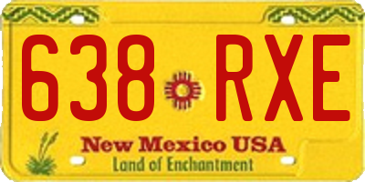 NM license plate 638RXE