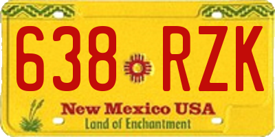 NM license plate 638RZK
