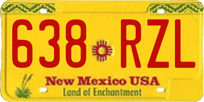 NM license plate 638RZL