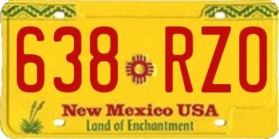 NM license plate 638RZO
