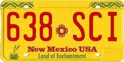 NM license plate 638SCI