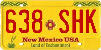 NM license plate 638SHK