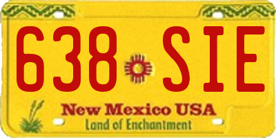NM license plate 638SIE