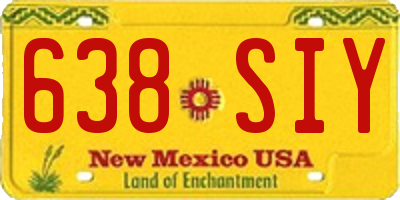 NM license plate 638SIY