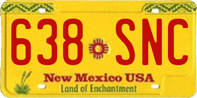 NM license plate 638SNC