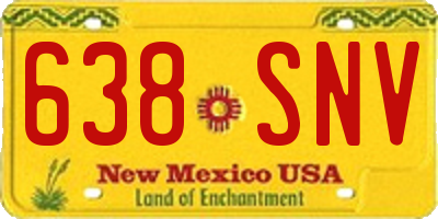 NM license plate 638SNV