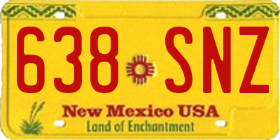 NM license plate 638SNZ