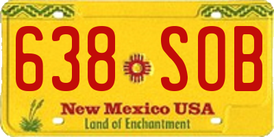 NM license plate 638SOB