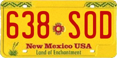 NM license plate 638SOD