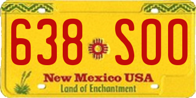 NM license plate 638SOO