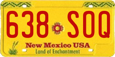 NM license plate 638SOQ