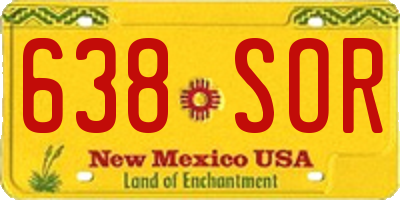 NM license plate 638SOR