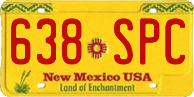NM license plate 638SPC