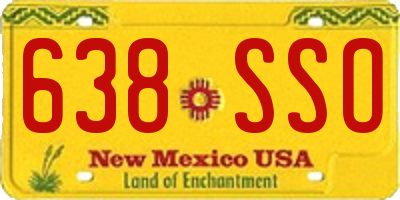 NM license plate 638SSO