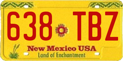 NM license plate 638TBZ