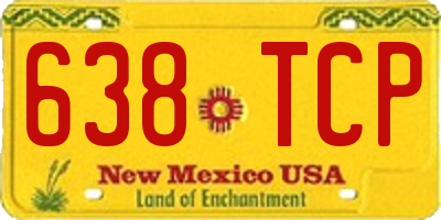 NM license plate 638TCP