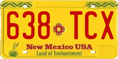 NM license plate 638TCX