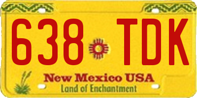 NM license plate 638TDK