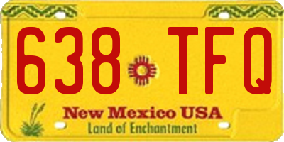 NM license plate 638TFQ