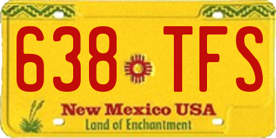 NM license plate 638TFS