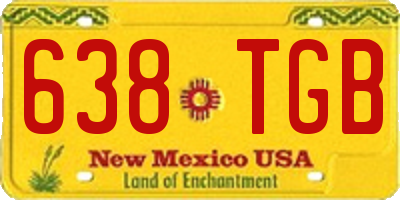 NM license plate 638TGB
