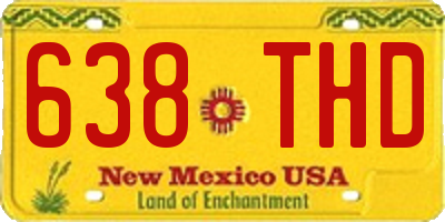 NM license plate 638THD