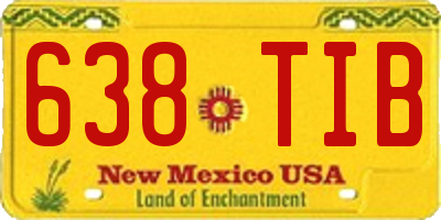 NM license plate 638TIB