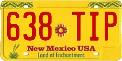 NM license plate 638TIP