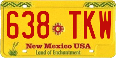 NM license plate 638TKW