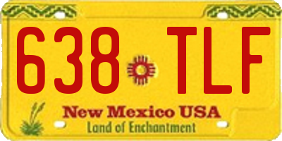 NM license plate 638TLF