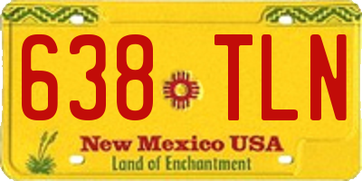 NM license plate 638TLN