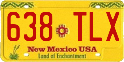 NM license plate 638TLX