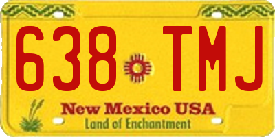 NM license plate 638TMJ