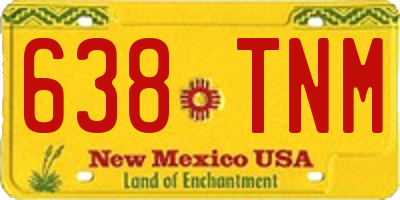NM license plate 638TNM