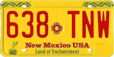 NM license plate 638TNW