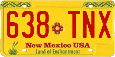 NM license plate 638TNX