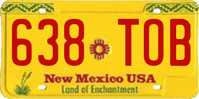 NM license plate 638TOB