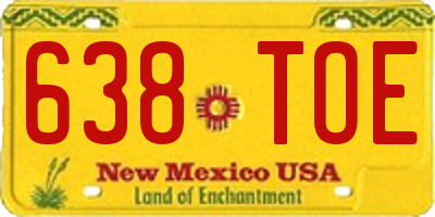 NM license plate 638TOE
