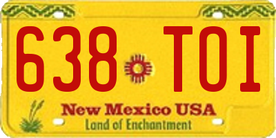 NM license plate 638TOI