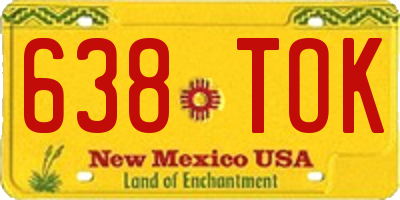 NM license plate 638TOK