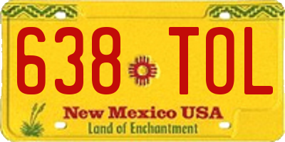 NM license plate 638TOL